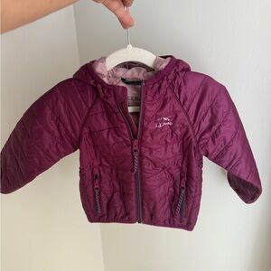 L.L. Bean infant/toddler PrimaLoft Hooded Jacket mulberry 💜